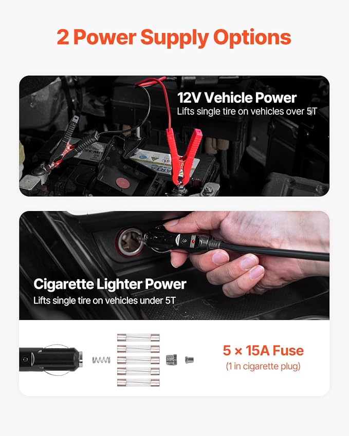 Electric Car Jack, 5 Tons /11000 lbs, Electric Scissor Jack with Built-in Inflator, 12V Tire Change Replacement with Electric Impact Wrench & LED Light, Portable Jack kit for Sedan, SUV, Truck