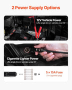 Electric Car Jack, 5 Tons /11000 lbs, Electric Scissor Jack with Built-in Inflator, 12V Tire Change Replacement with Electric Impact Wrench & LED Light, Portable Jack kit for Sedan, SUV, Truck