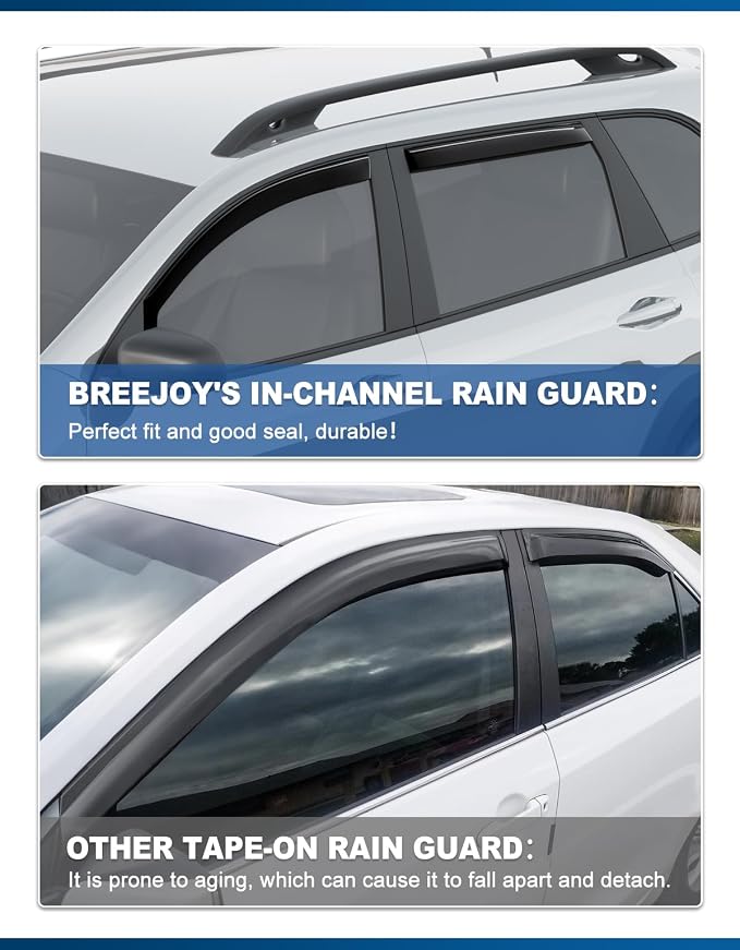 in-Channel Window Rain Guards Fit for 2018-2024 Toyota Camry,Rain Guards Visors Vent Visors Window Deflector, Vent Shades Car Accessories -4 pcs