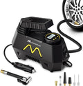 Tire Inflator Portable Air Compressor, Air Pump for Car Tires, 9.84Ft Cord-12V DC-Powered Auto Pump with Digital Pressure Gauge, LED Light-Car Accessories for Car, Motorcycles, Bicycle, Ball, Balloons