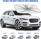[2026 Upgraded] Sedan SUV Car Sun Shade for Windshield UV Rays and Heat Sun Visor Protector, Foldable Windshield Sun Shade Umbrella,Keep Car Cool,Easy to Use/Store,57''x 30''