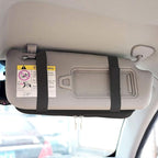 Car Visor Organier Truck SUV Sun Visor Storage Pocket PU Leather Pouch Holder with Multi-Pocket Double Zipper Net Pocket, for Cards Pens Sunglasses Document (Black)