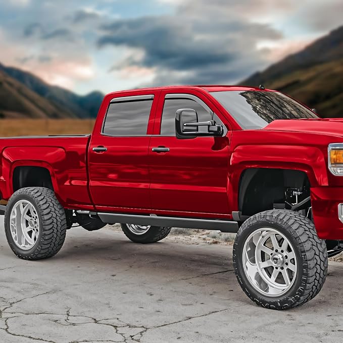 Voron Glass in-Channel Extra Durable Rain Guards for Trucks GMC Sierra 2500HD/3500HD 2015-2019 Crew Cab, Window Deflectors, Vent Window Visors, 4 Pieces - 200445