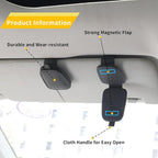Magnetic Leather Sunglasses Holder for Car, 2 Packs (Black) | Magnetic Car Visor Accessories