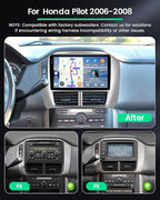 4+128G Radio for Honda Pilot 2006 2007 2008, 9" 1280 * 720 Touch Screen for Pilot Bluetooth Radio with Wireless CarPlay, 5GHz WiFi, Bluetooth 5.0, EQ, GPS Navigation, DSP, FM/RDS, Backup Camera