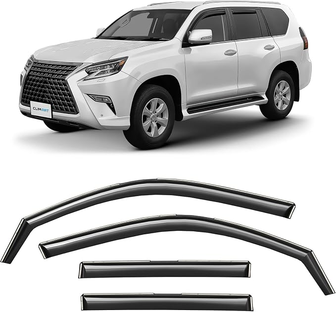 in-Channel Incredibly Durable Rain Guards for Lexus GX 2010-2023, Original Window Deflectors, Vent Window Visors, Vent Deflector, 4 pcs. - 610482