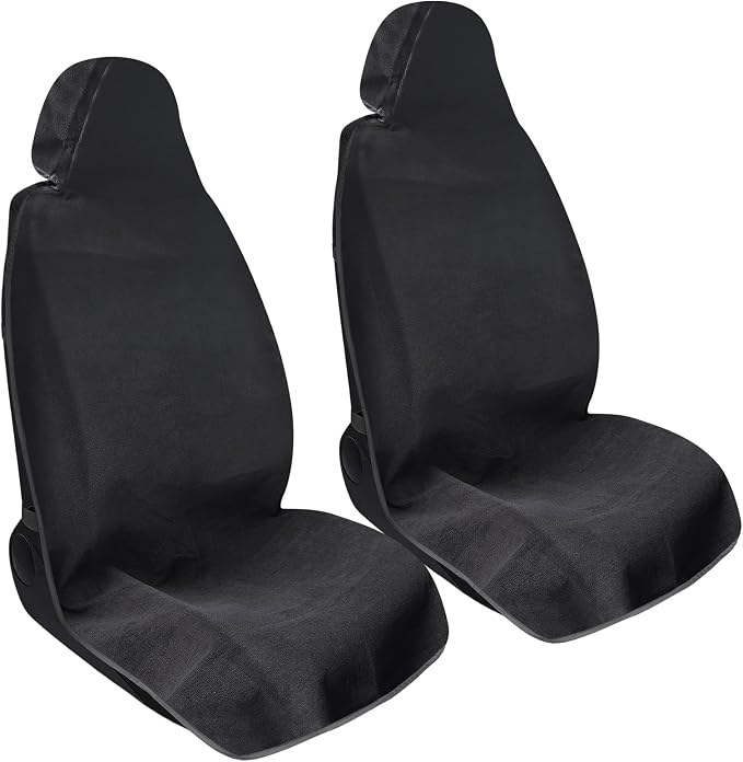 Waterproof Sweating Car Towel Seat Cover for Gym Workout, Running, Swimming, Beach and Hiking, Universal Fit Non-Slip Towel Bucket Seat Protector for Cars SUV Trucks (2 Pack)