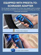 Digital Tire Pressure Gauge 150 PSI, Accurate in 0.1 Increments,1 Pack Tire Pressure Gauge with Backlight LCD, 4 Units (PSI/Bar/Kgf/cm²/KPA) Applicable to Car Truck Bicycle, Blue