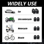 Car Wheel Tire Valve Caps, 4 PCS Bling Tire Valve Caps, Crystal Tire Caps Shinny Rhinestone for Women, Universal Car Dustproof Tire Valve Caps for Cars, Trucks, SUV and Motorcycles (Black)