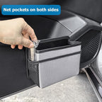 Mandark Car Trash Can, Foldable Mini Vehicle Trash Bin Garbage Organizer Holder, Waterproof Auto Interior Hanging Dustbin Storage Bag Container Accessories, Universal for Most Cars (Silver/Gray)