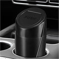 Car Trash Can Bin with Lid, Leakproof Portable Garbage Trash Bin Mini Cup Holder Organizer, Automotive Interior Dustbin Multipurpose Storage Container for Car Home Office (Black)