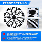 4-Pack 17 Inches Wheel Rim Cover Hubcaps,Redesign Fashion Style Replacement Hubcaps,Car Truck SUV Hub Accessories,Black&White&Lacquer