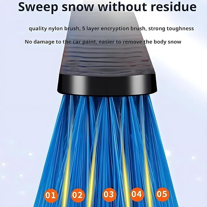 Car Snow Brush and Ice Scrapers with Foam Grip Telescopic Snow Scraper Extendable Snow Removal Tool for Cars Trucks Windshield Window