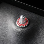 4 Pcs Bling Car Inner Door Lock Covers, Crystal Pull Rod Bolt Stickers, Sparkly Rhinestones Auto Door Bolt Decorations, Vehicle Lock Pin Cap Decors for C Class C200L GLC260 C260L (Red)
