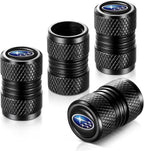 Tire Valve Stem Caps, Compatible with Subaru Series Stem Cap Universal Car Air Cover Car Accessories for Cars, SUV, Truck, Motorcycles 4pcs （Black）