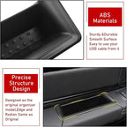 for Ram 1500 Door Side Organizer Tray 2019 2020 2021 2022 2023 2024 2025 2026, for Ram 1500 Door Pocket Insert 4 Pcs with Red-Lines Mats (Does not fit 2500 3500)