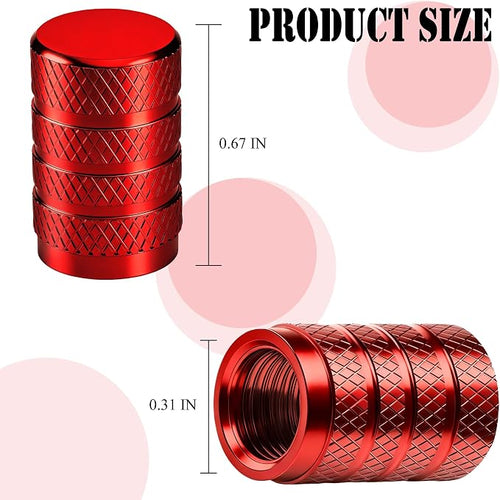 12PCS Tire Valve Stem Caps, Dust Proof, Anodized Aluminum Universal Tire Valve Stem Covers for Cars, SUV, Trucks, Bikes, Motorcycles, Bicycles(Red)