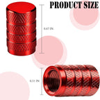 8PCS Tire Valve Stem Caps, Dust Proof, Anodized Aluminum Universal Tire Valve Stem Covers for Cars, SUV, Trucks, Bikes, Motorcycles, Bicycles(Red)