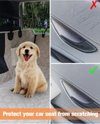 Dog Car Seat Cover with Mesh Window, 100% Waterproof Pet Seat Cover for Back Seat, Scratchproof Dog Hammock for Cars, Trucks, SUVs, Jeeps, Beige