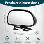 Blind Spot Mirror, HD Glass & ABS Housing, 360° Adjustable Convex Wide Angle Rear View Mirror, Stick-On Universal Fit for Car SUV Truck RV Van, Black (1, Capsule-shaped, Black Clip-on)