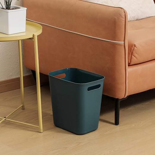 Plastic Small Bathroom Trash Can, 3.5 Gallon, Bluish Green, 3 Pack | Compact Sturdy Garbage Can for Bathroom, Laundry Room, Kitchen, Office, Kids Room, Dorm, Durable, Easy to Clean