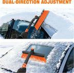 Snow Brush and Ice Scrapers for Car Windshield, Detachable Snow Remover for Cars EVA Foam Grip and Rotatable Brush Head Snow Scraper for Car Trucks SUV, Winter Cars Accessories (Orange)