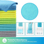 Microfiber Cleaning Cloths, 20 Pack Cleaning Rags - Lint Free & Scratch-Free Microfiber Towels for Cars, House & Kitchen, Absorbent Cleaning Towels, Multi-Color, 11.5 x 11.5 Inch