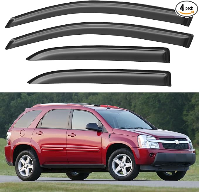 Window Visors Rain Guards for 2005 2006 2007 2008 2009 Chevy Equinox, Out-Channel Window Vent Wind Deflectors Visors Shades for 2006-2009 Pontiac Torrent