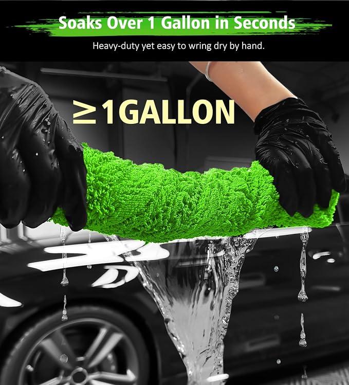 Agile Giant' Car Drying Towel, 28x36 Inch Quick Car Wash Drying Towels, 1400 GSM Super Absorbent, Double Sided Microfiber Towels for Cars Effortless & Scratch-Free Detailing, Green