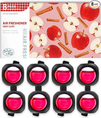 Car Air Freshener Vent Clips, 8 Pack, Provides Long-Lasting Scent, Up to 240 Days, Odor Eliminator (Apple Cinnamon)