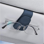 Sunglasses Holders for Car Sun Visor, Leather Eyeglasses Hanger Mounter, Magnetic Glasses Holder and Ticket Card Clip, Auto Interior Accessories Universal for SUV Pickup Truck