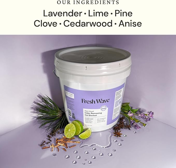 Odor Removing Gel Bucket, 15.5 lb. (248 oz.) | Lavender Scent Refill | Odor Absorbers for Home | Safer Odor Relief | Natural Plant-Based Odor Eliminator | For Cooking, Trash & Pets