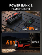M10 6000A 150PSI Car Jump Starter with Air Compressor - 12V Portable Battery Booster (All Gas/12.0L Diesel), Smart Tire Inflator, Heavy-Duty Jumper Cables, Power Bank, LED Light, Storage Case