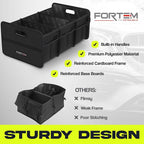 Car Trunk Organizer, Collapsible Two Compartment Organizer, Foldable SUV & Truck Storage for Car Accessories for Women Men, Non Slip Bottom, Sturdy Side Walls, Strong Handles, 75L