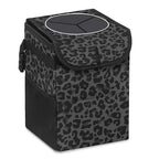 Black Leopard Car Trash Can, Waterproof Portable Mini Garbage Bin, Lightweight No-Install Waste Basket for Car Office Home, Cute Multifunctional Car Interior Accessory