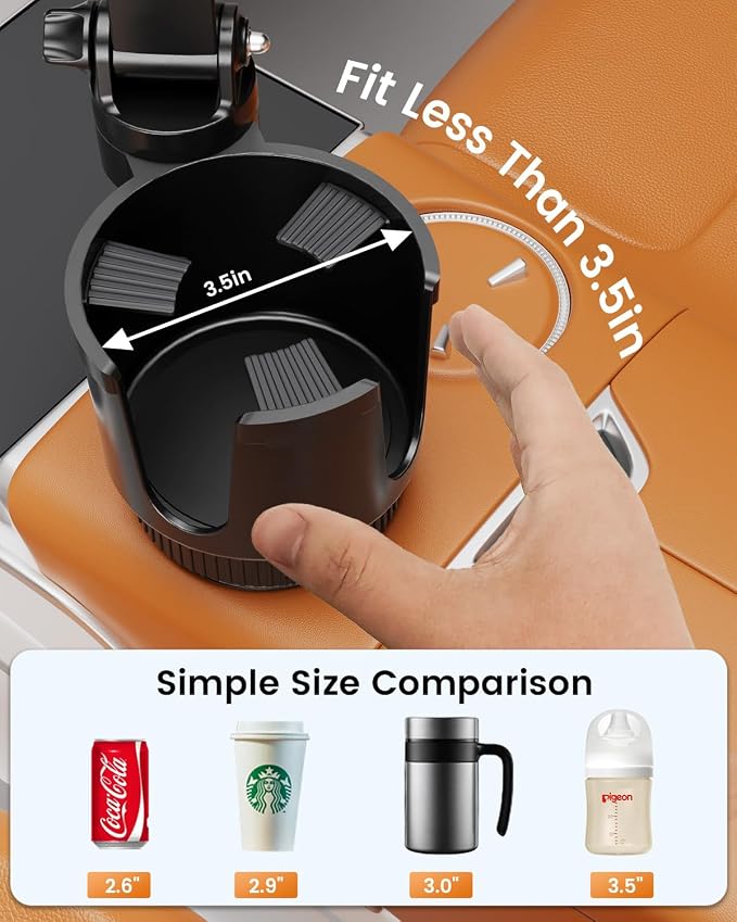 for MagSafe Car Charger Cup Holder Mount, 15W Fast Wireless Magnetic Charging Phone Holder for iPhone 17 16 15 14 13 Series, Adjustable Car Mount with Large Cup Base, One-Hand Operation