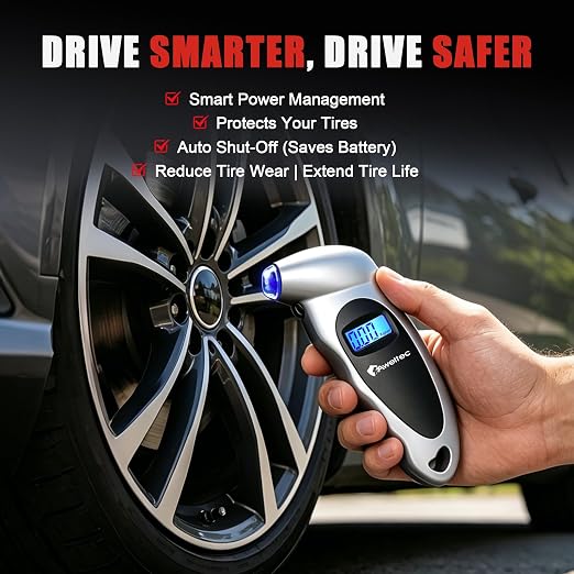 Digital Tire Pressure Gauge,Accurate Cars Air Gauge 150 PSI,Silver | 0-150PSI Calibrated,Accurate in 0.1 Increments,4 Measurement Units,Backlight LCD&Nozzle Light,for Everyday Vehicles
