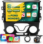 8 Core 6G 128G Radio for Ford Fusion Mondeo 2013-2019 9 Inch Touchscreen Wireless Carplay Android Auto Car Stereo with Bluetooth DSP GPS Navigation WiFi FM/RDS
