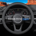 Custom-Fit for Mazda Steering Wheel Cover, Premium Leather Car Steering Wheel Cover with Logo, Non-Slip, Breathable, for Mazda Accessories (B-Style,for Mazda)