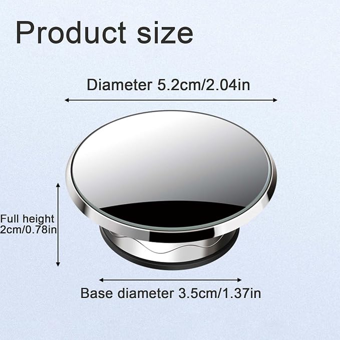Blind Spot Mirror,2" Round Car Side Mirror Blindspot,Vacuum Suction Cup Blindspot Mirror for Car SUV and Trucks (Silver)