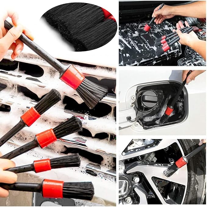 10PCS Car Auto Detailing Brush Set, Auto Detailing Brushes Cleaner Car Detailing Brushes Exterior, Car Interior Brush for Detailing Cars Automotive Interior, Wheels, Exterior, Leather