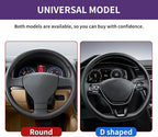 Car Steering Wheel Cover 15 inch, Microfiber PU Leather Elastic Steering Wheel Protector, Anti-Slip Breathable Car Interior Accessories for Most Cars (Purple)