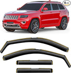 in-Channel Window Rain Guards Fit for Jeep Grand Cherokee 2011-2021(NOT for L) Extra Durable Rain Guard Side Window Deflectors Window Visor Vent Visors Vent Shades Exterior Car Accessories
