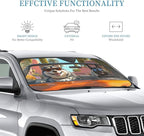Windshield Sun Shade Funny Dog Driving Car Car Front Window Sunshade Cover for Truck SUV Blocks UV Rays Automotive Visor Interior Protector 55 x 30 inch