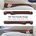 Car Seat Gap Filler 2 Pack Soft Foam Multifunctional Seat Side Gap Filler with Organizer & Hook Function, 3in1 Gap Stopper Universal Fit Car SUV Truck Fill The Gap Between Seat & Console (Espr Brown)