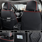 Coverado Seat Covers, Car Seat Covers Front Seats, Black Car Seat Cover, Waterproof Automotive Seat Covers, Seat Cushion, Front Car Seat Covers Leatherette Car Seat Protector Universal Fit Most Cars