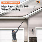 20ft Reach Car Wash Brush with Long Handle-Car Cleaning Kit with 4-12FT Extension Pole, Ultimate RV,Truck Wash Set with Soft Brush, Tire Brush, Window Squeegee, Mitt, Microfiber Cleaning Mop