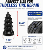Roadside Emergency Tire Repair kit - 60pcs Tire Repair Screws, Easy Screw in Tire Plugs for Car Bycicle, No-Removal Rubber Tire Plug Screws Kit for Tubeless - Screwdriver, Pliers & Storage Case