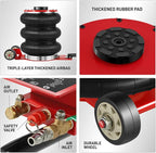 DNA Motoring Air Jack 5 Ton / 11000lbs Triple Bag Airbag Jack with Long Handle, 3-5 s Fast Lifting Pneumatic for Cars,Trucks, Garage, Repair, Lifting up to 15.7", TOOLS-00688
