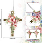 30 Pack Christian Cross Air Fresheners Bulk Religious Fresh Flower Scented Hanging Ornaments for Rearview Mirror Cross Fresheners Accessories for Women Men